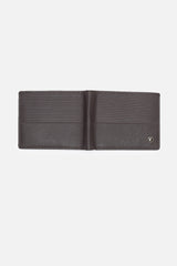 Men's Brown Textured Bi-Fold Leather Wallet