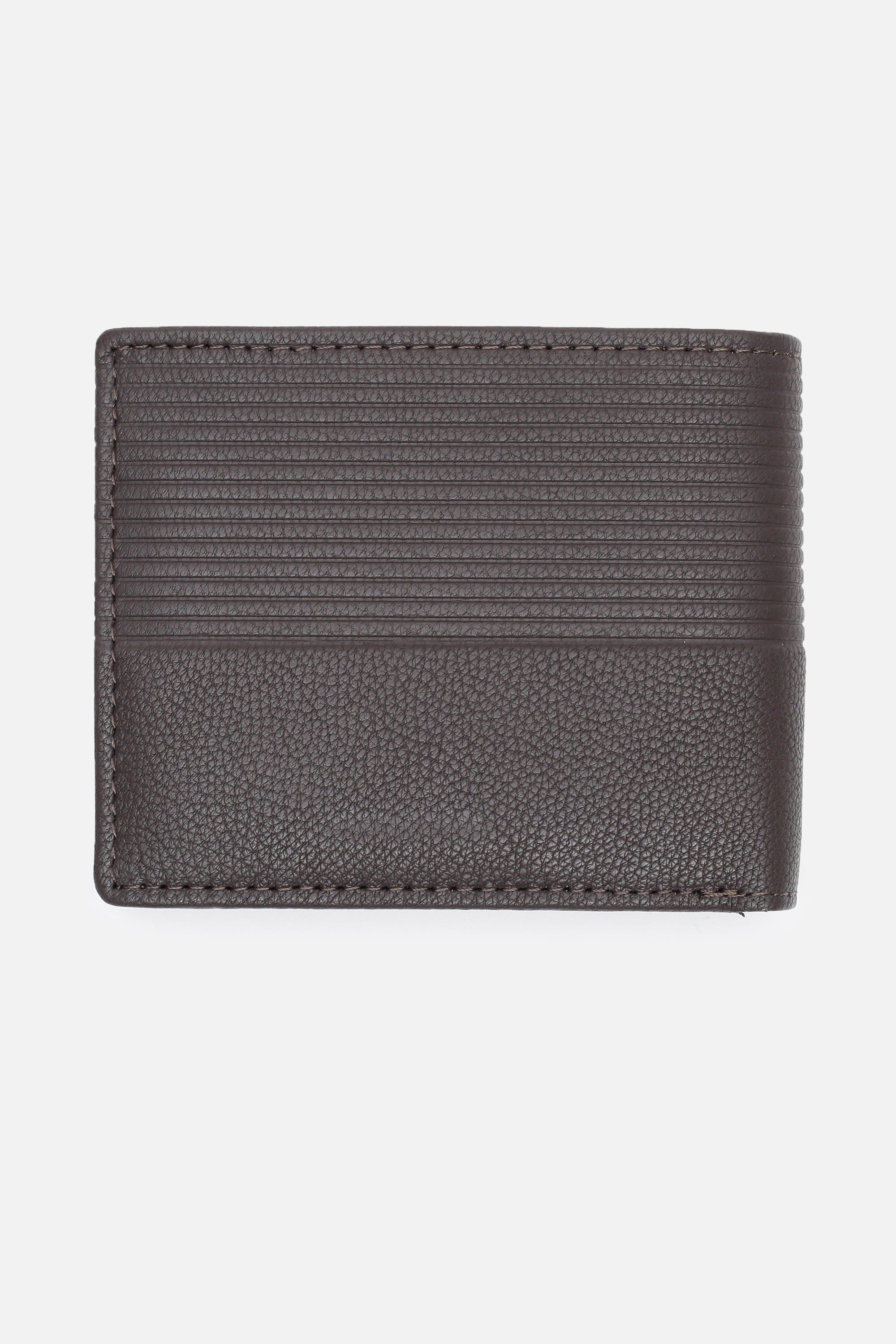 Men's Brown Textured Bi-Fold Leather Wallet