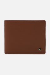 Men's Tan Textured Bi-Fold Leather Wallet