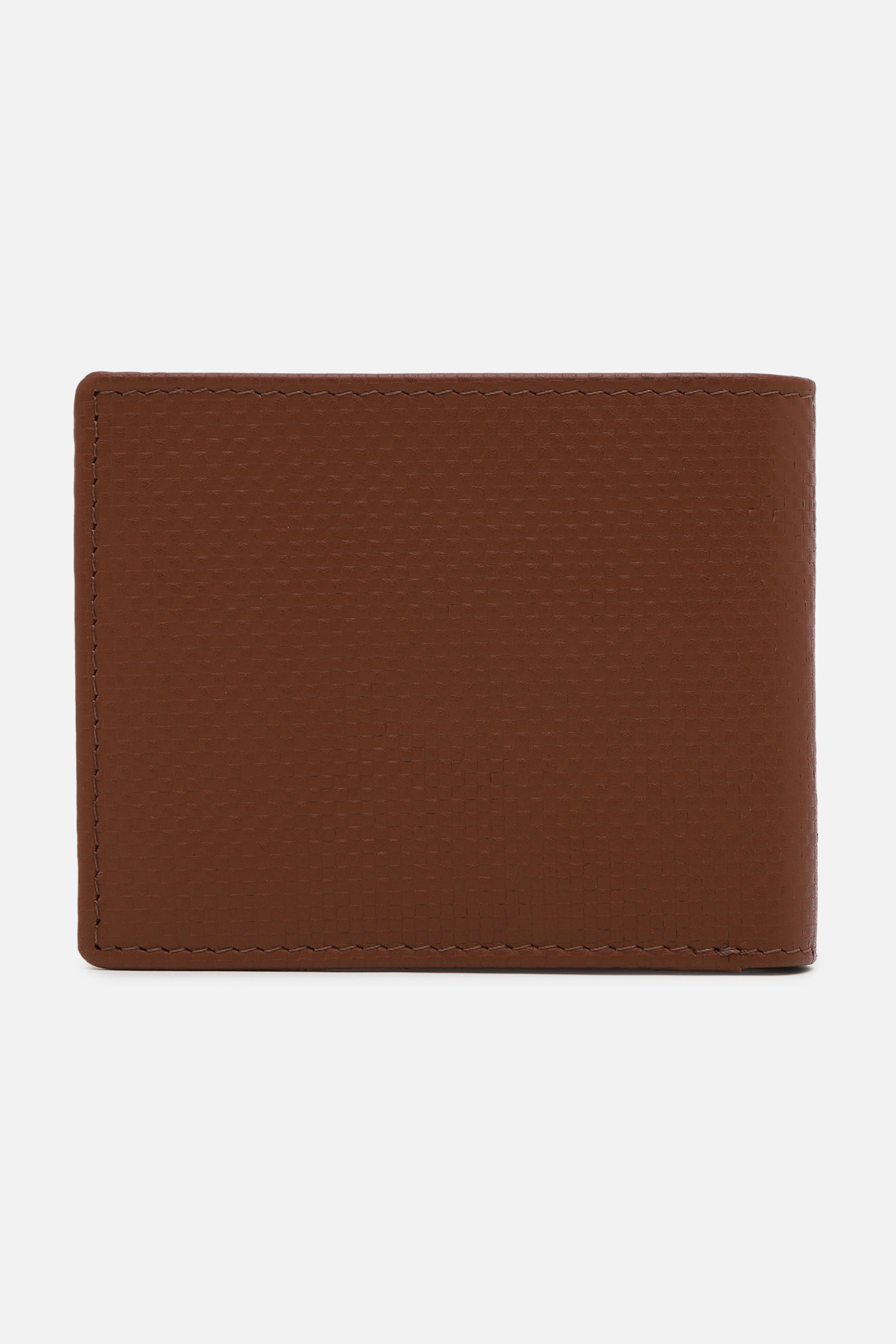 Men's Tan Textured Bi-Fold Leather Wallet