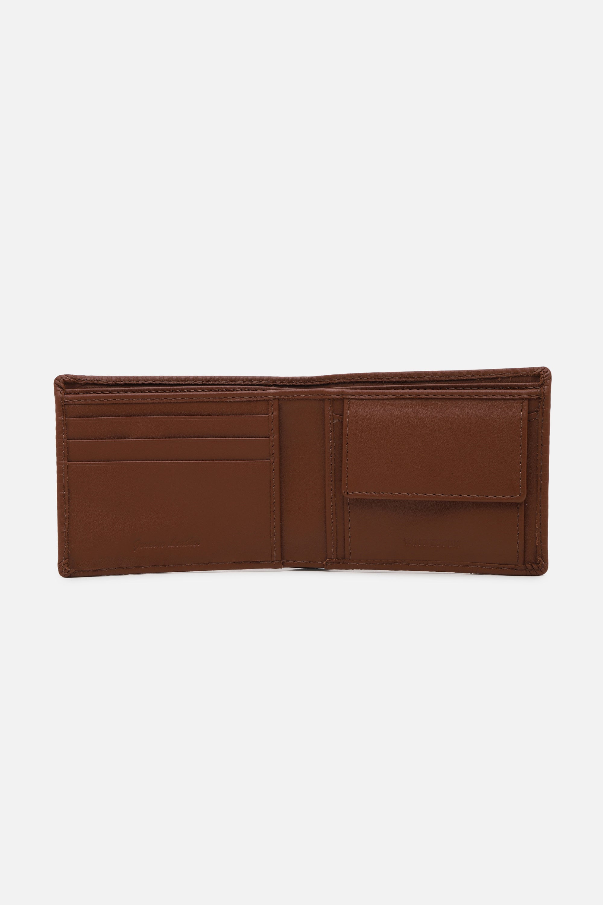 Men's Tan Textured Bi-Fold Leather Wallet