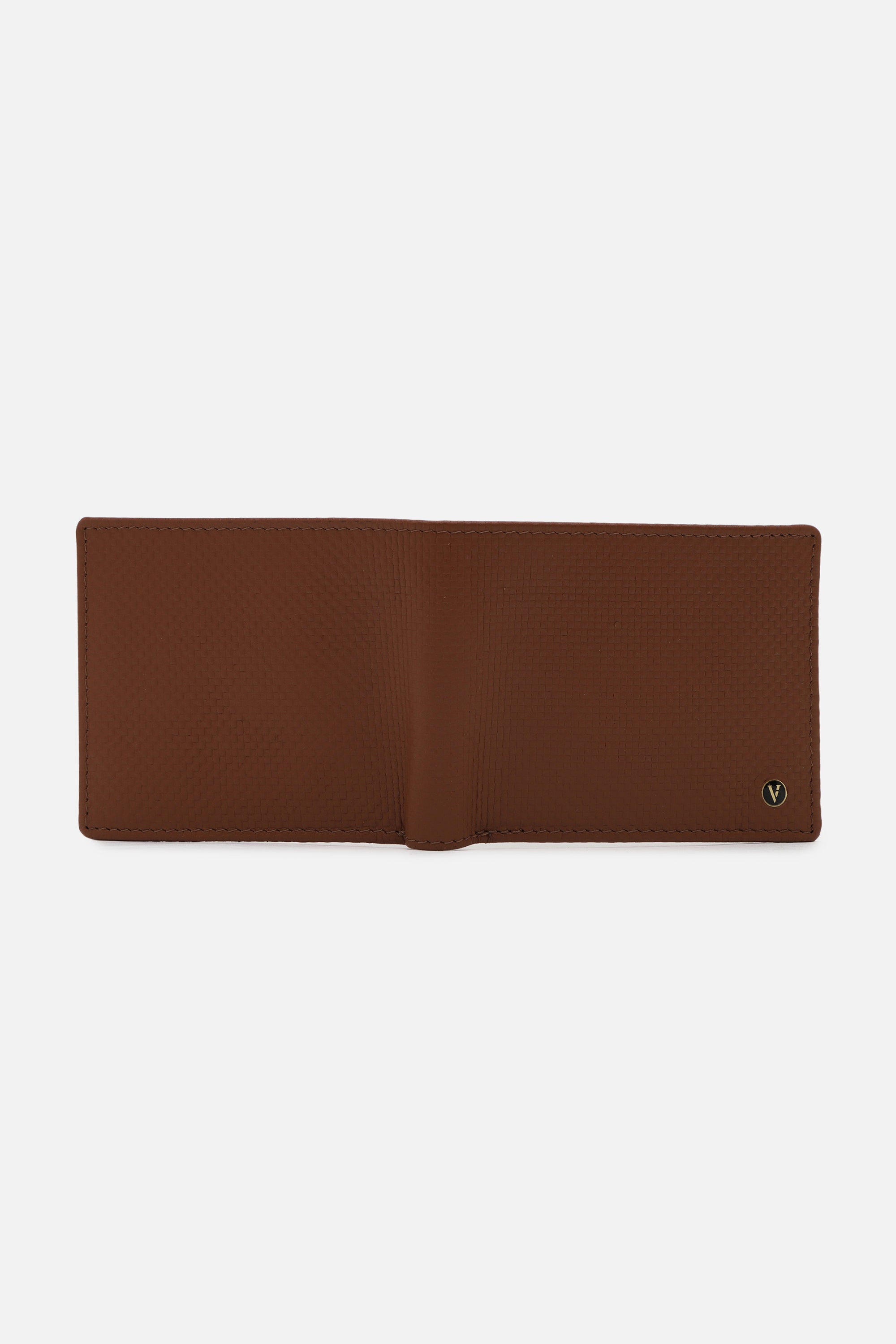 Men's Tan Textured Bi-Fold Leather Wallet