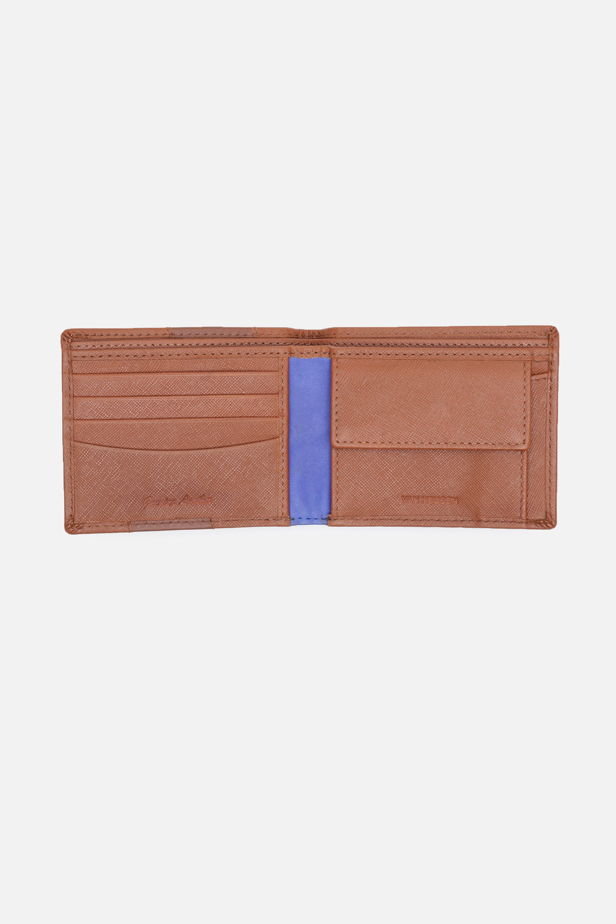 Men's Tan Textured Bi-Fold Leather Wallet