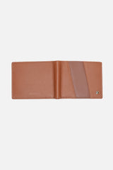 Men's Tan Textured Bi-Fold Leather Wallet