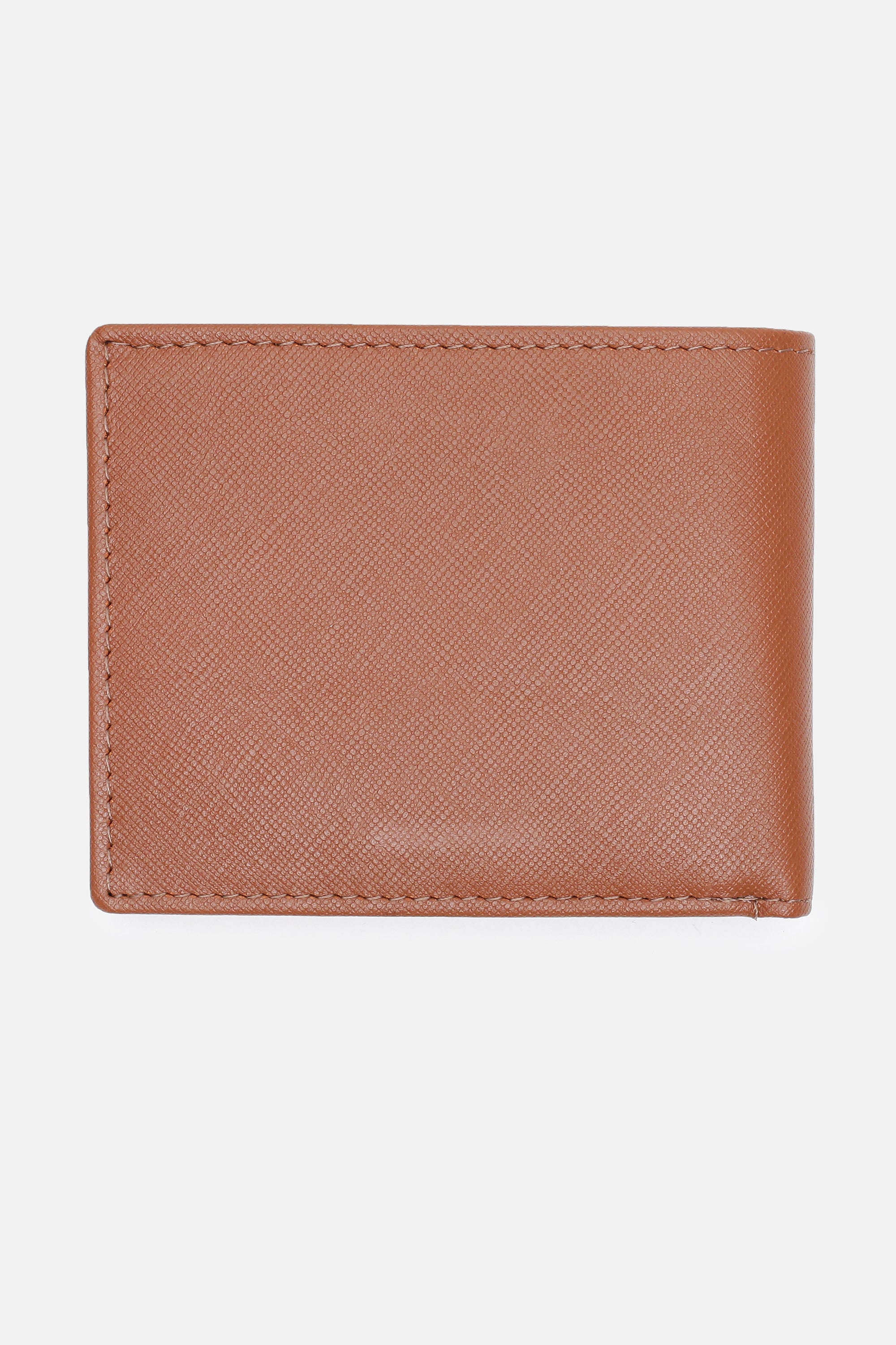 Men's Tan Textured Bi-Fold Leather Wallet