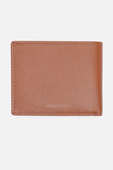Men's Tan Textured Bi-Fold Leather Wallet