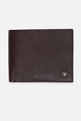 Men's Brown Textured Bi-Fold Leather Wallet