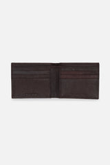 Men's Brown Textured Bi-Fold Leather Wallet