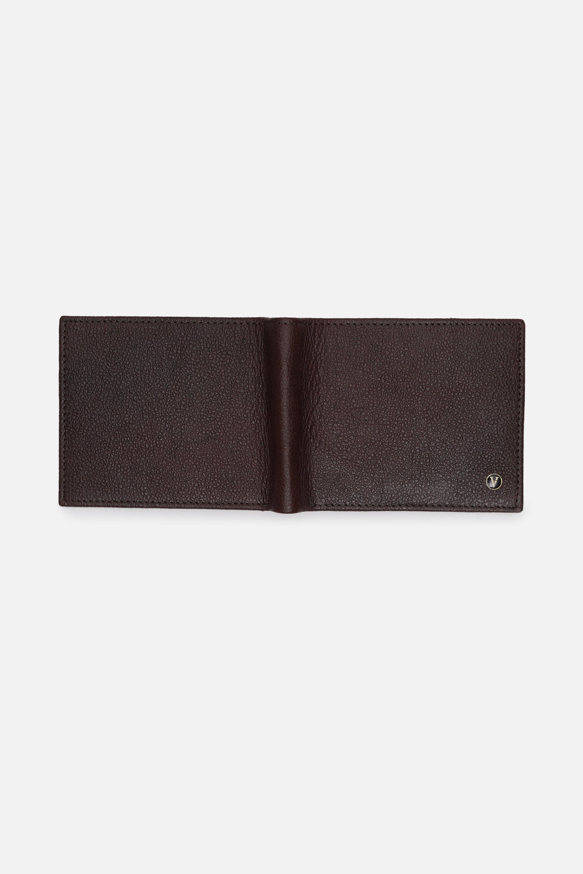 Men's Brown Textured Bi-Fold Leather Wallet