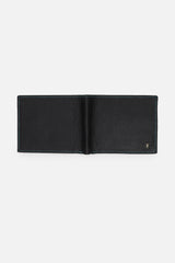 Men's Black Textured Bi-Fold Leather Wallet