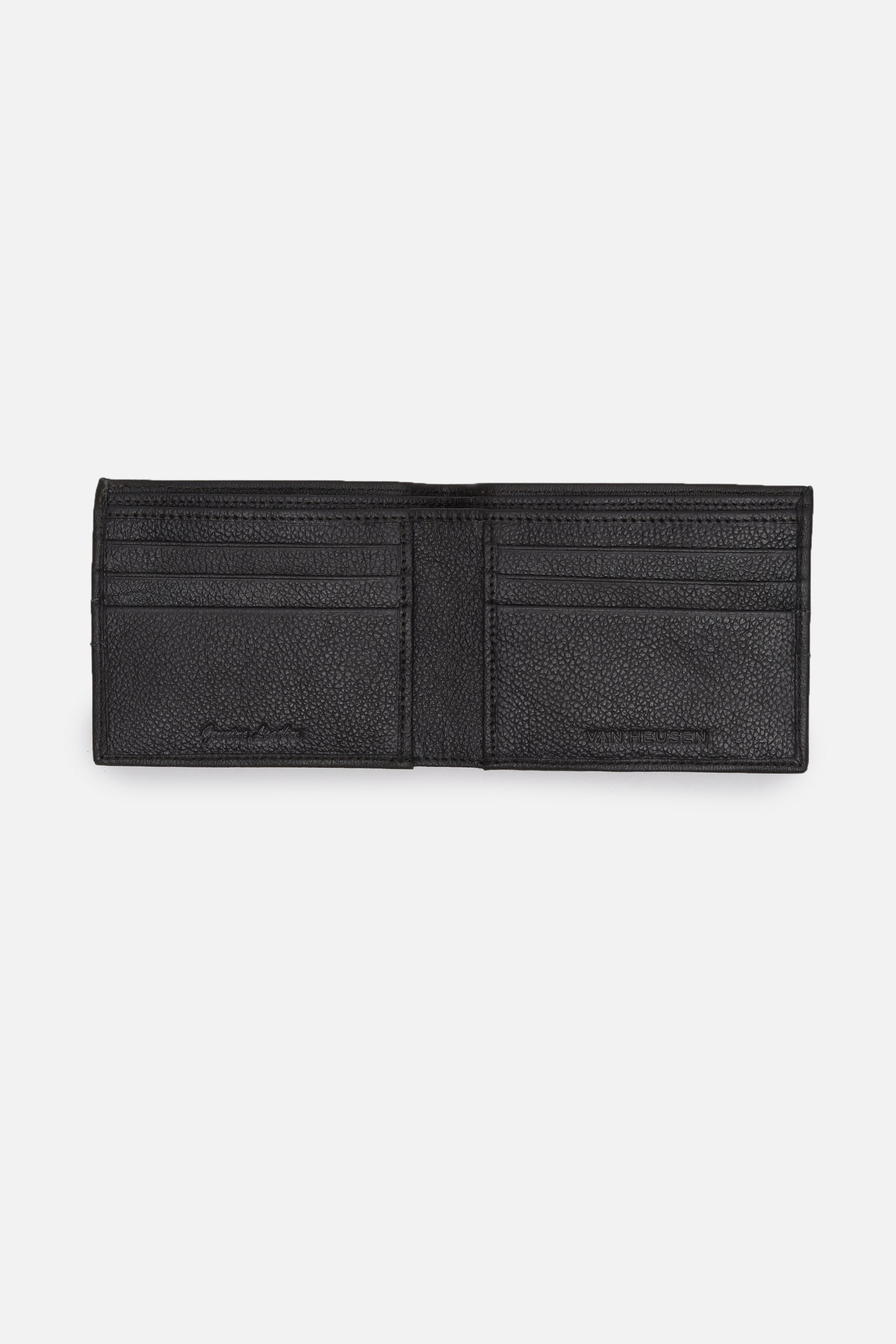 Men's Brown Textured Bi-Fold Leather Wallet