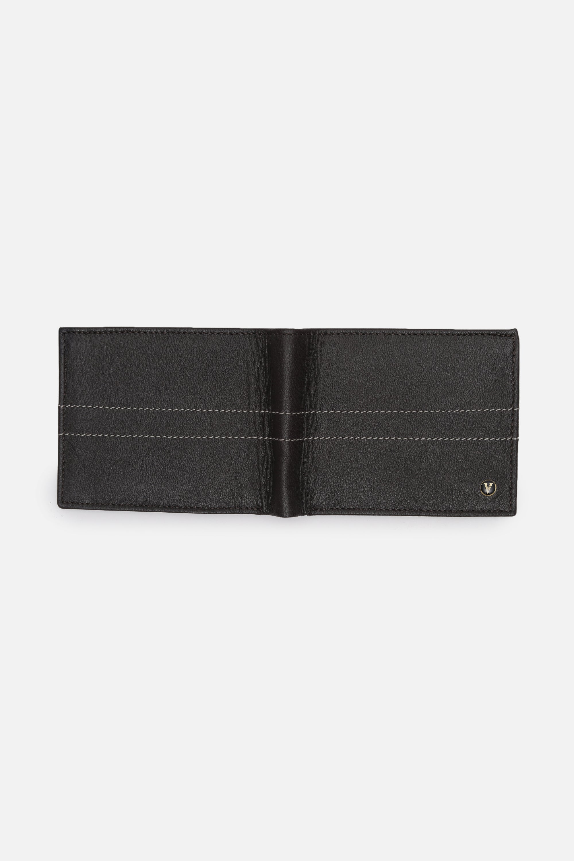 Men's Brown Textured Bi-Fold Leather Wallet