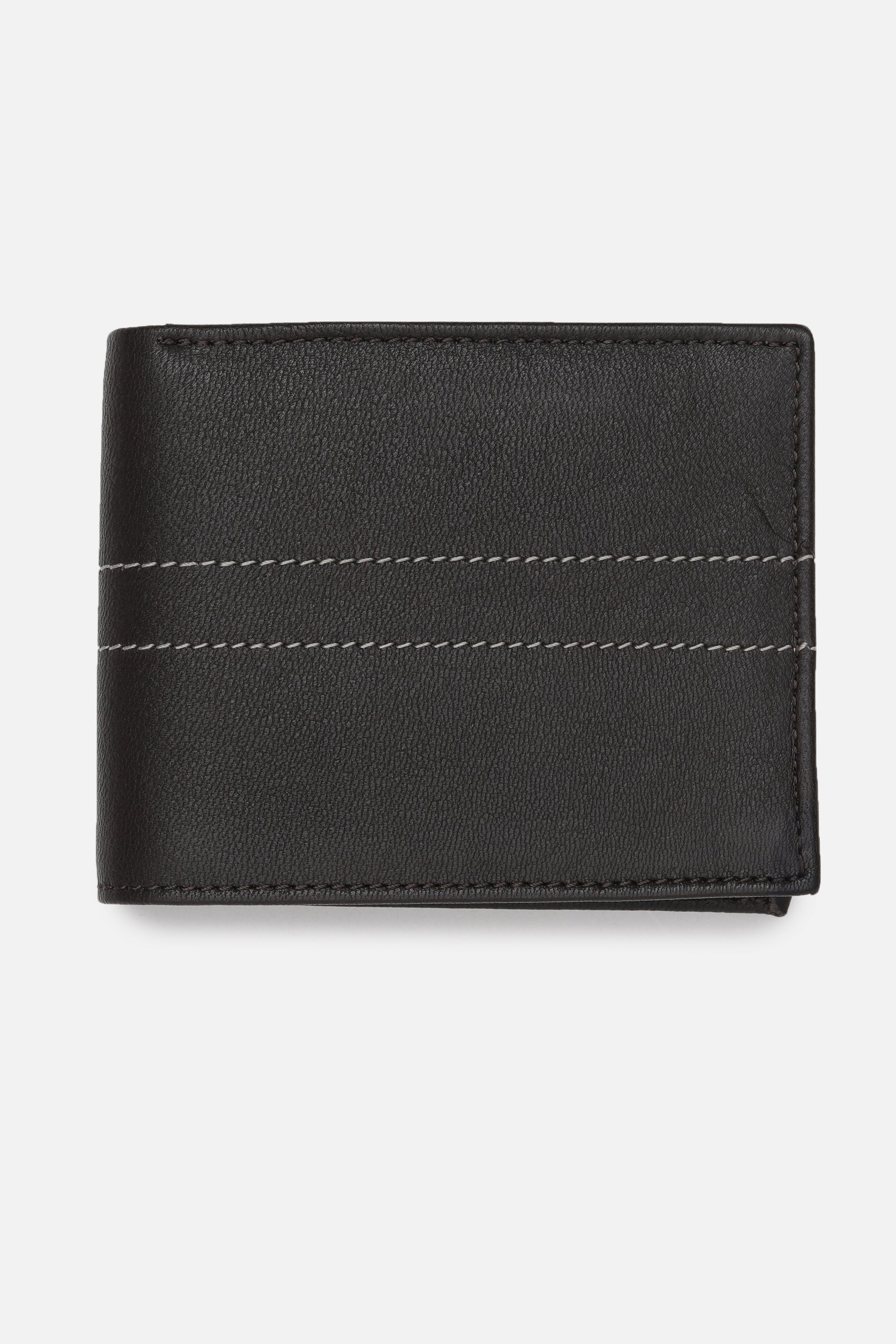 Men's Brown Textured Bi-Fold Leather Wallet
