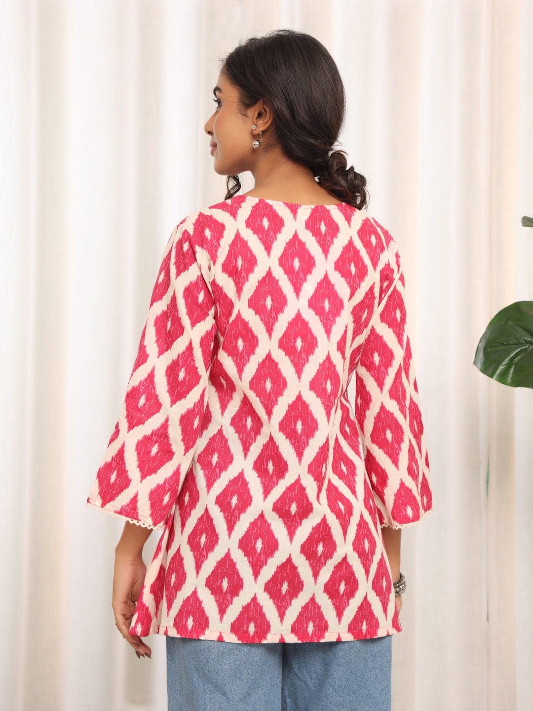 Women's Chevron Printed Flaired Sleeve Tunic