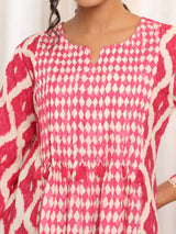 Women's Chevron Printed Flaired Sleeve Tunic
