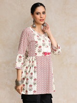 Women's Ethnic Floral Jaipuri Printed Flared Tunic