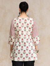 Women's Ethnic Floral Jaipuri Printed Flared Tunic