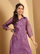 Women's Premium Bandhani Floral Printed Shirt Kurta