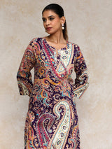 Women's Paisley Printed Three Quarter Sleeve Kurta