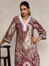 Women's Paisley Printed Three Quarter Sleeve Kurta