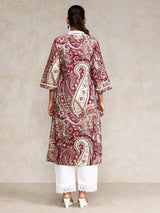 Women's Paisley Printed Three Quarter Sleeve Kurta
