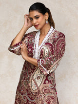 Women's Paisley Printed Three Quarter Sleeve Kurta