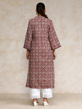 Women's Ethnic Floral Printed Straight Kurta