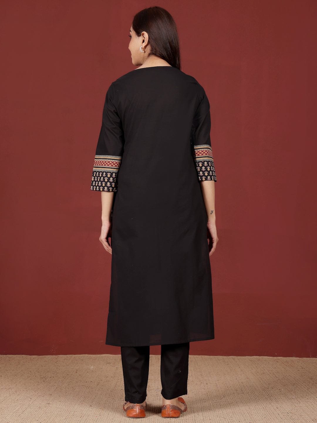 Women's Jaipuri Ethnic Printed Yoke Straight Kurta