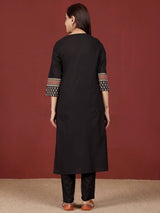 Women's Jaipuri Ethnic Printed Yoke Straight Kurta