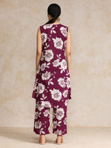 Women's Floral Printed Sleeveless Kurta With Trouser
