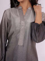 Women's Ombre Balloon Sleeve Kurta With Trouser