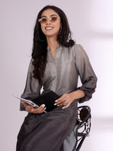 Women's Ombre Balloon Sleeve Kurta With Trouser