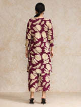 Women's Floral Printed Puff Sleeve Kurta With Trouser