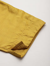 Women's Yellow Floral Thread Embroidered Anarkali Kurta Paired With Bottom And Dupatta