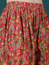 Women's Ethnic Floral Printed Zari & Sequin Lace Anarkali Kurta With Dhoti Trouser & Dupatta