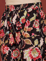 Women's Ethnic Floral Printed Scoop Neck Anarkali With Trouser & Dupatta