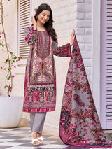Women's Ethnic Floral Mirror Embroidered Pakistani Kurta With Trouser & Dupatta