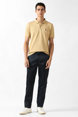 Men's Beige Casual Solid Regular Fit Half Sleeves Tshirt