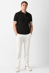 Men's Black Casual Solid Regular Fit Half Sleeves Tshirt