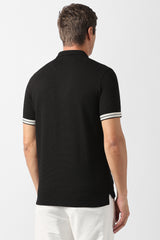 Men's Black Casual Solid Regular Fit Half Sleeves Tshirt