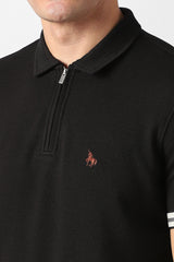 Men's Black Casual Solid Regular Fit Half Sleeves Tshirt