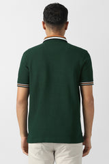 Men's Green Casual Solid Regular Fit Half Sleeves Tshirt