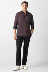 Men's Brown Casual Printed Slim Fit Full Sleeves Shirt