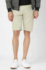 Men's Beige Casual Solid Regular Fit Shorts