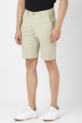 Men's Beige Casual Solid Regular Fit Shorts