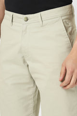 Men's Beige Casual Solid Regular Fit Shorts