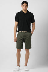 Men's Olive Regular Fit Shorts