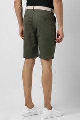 Men's Olive Regular Fit Shorts