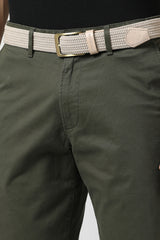 Men's Olive Regular Fit Shorts