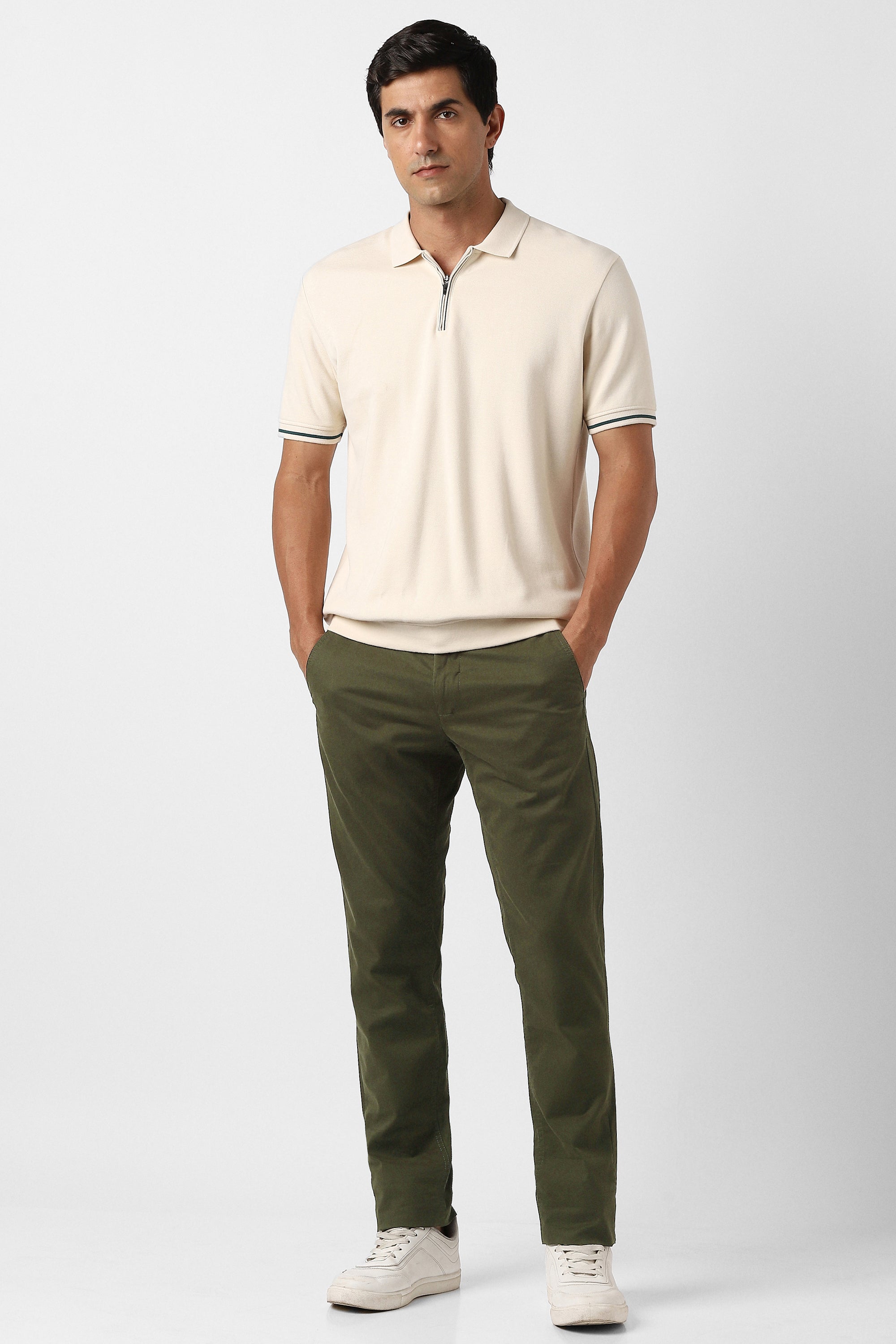 Men's Olive Slim Fit Trouser